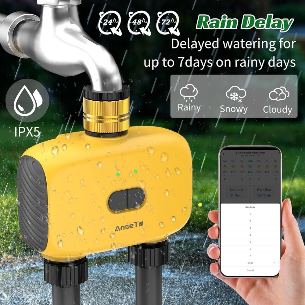 AnseTo Yellow Smart Water Timer - Picture 8 of 9